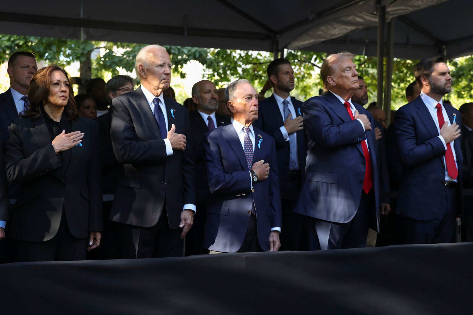 Trump and Harris at the same memorial ceremony